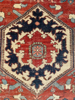 9'4 x 12'4 Antique Heriz Serapi rug #2135 / 9x12 Vintage Rug - Blue Parakeet Rugs