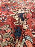 9'4 x 12'4 Antique Heriz Serapi rug #2135 / 9x12 Vintage Rug - Blue Parakeet Rugs