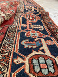 9'4 x 12'4 Antique Heriz Serapi rug #2135 / 9x12 Vintage Rug - Blue Parakeet Rugs