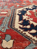 9'4 x 12'4 Antique Heriz Serapi rug #2135 / 9x12 Vintage Rug - Blue Parakeet Rugs