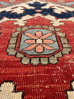 9'4 x 12'4 Antique Heriz Serapi rug #2135 / 9x12 Vintage Rug - Blue Parakeet Rugs