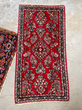 2'1 x 4'1 Vintage red Sarouk rug #2137 / 2x4 Vintage Rug - Blue Parakeet Rugs