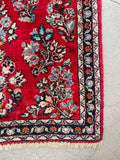 2'1 x 4'1 Vintage red Sarouk rug #2137 / 2x4 Vintage Rug - Blue Parakeet Rugs