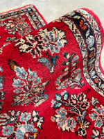 2'1 x 4'1 Vintage red Sarouk rug #2137 / 2x4 Vintage Rug - Blue Parakeet Rugs