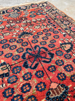 2'1 x 3'0 Antique Scatter rug #2138 / 2x3 Vintage Rug - Blue Parakeet Rugs