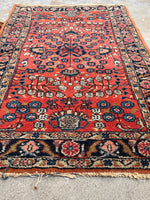 2'1 x 3'0 Antique Scatter rug #2138 / 2x3 Vintage Rug - Blue Parakeet Rugs