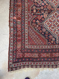 5' x 6'5 Antique Tribal Shiraz rug #2139 / 5x7 Vintage Rug - Blue Parakeet Rugs