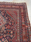 5' x 6'5 Antique Tribal Shiraz rug #2139 / 5x7 Vintage Rug - Blue Parakeet Rugs