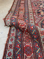 5' x 6'5 Antique Tribal Shiraz rug #2139 / 5x7 Vintage Rug - Blue Parakeet Rugs