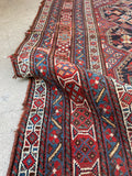 5' x 6'5 Antique Tribal Shiraz rug #2139 / 5x7 Vintage Rug - Blue Parakeet Rugs