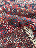 5' x 6'5 Antique Tribal Shiraz rug #2139 / 5x7 Vintage Rug - Blue Parakeet Rugs
