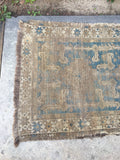 3'3 x 5'8 Love Worn Caucasian Rug / small antique rug (#956) - Blue Parakeet Rugs