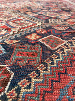 5' x 6'5 Antique Tribal Shiraz rug #2139 / 5x7 Vintage Rug - Blue Parakeet Rugs