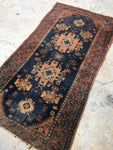 3'3 x 6'4 antique Kurdish rug / small 4x6 rug - Blue Parakeet Rugs