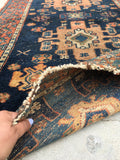 3'3 x 6'4 antique Kurdish rug / small 4x6 rug - Blue Parakeet Rugs