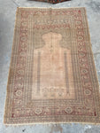 4x6 Antique Turkish Prayer rug #2144 / 4x6 Vintage Rug - Blue Parakeet Rugs