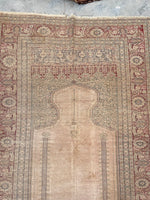 4x6 Antique Turkish Prayer rug #2144 / 4x6 Vintage Rug - Blue Parakeet Rugs