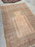 4x6 Antique Turkish Prayer rug #2144 / 4x6 Vintage Rug - Blue Parakeet Rugs