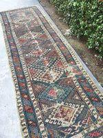 3'3 x 9'9 Antique Caucasian Runner (#958) - Blue Parakeet Rugs
