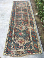 3'3 x 9'9 Antique Caucasian Runner (#958) - Blue Parakeet Rugs