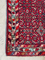 3'4 x 9'9 Vintage Hamadan Runner #2145 / 3x10 Vintage Runner - Blue Parakeet Rugs