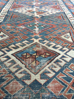 3'3 x 9'9 Antique Caucasian Runner (#958) - Blue Parakeet Rugs