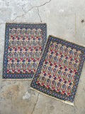 1'10 x 2'5 Vintage Scatter Rug #2494 - Blue Parakeet Rugs