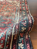 2'5 x 3'7 Worn Antique Persian Scatter rug #1675 - Blue Parakeet Rugs