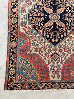 4'4 x 6'10 Antique Persian Ferahan Sarouk rug #2578ML / 4x7 vintage rug - Blue Parakeet Rugs