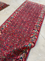 3'4 x 9'9 Vintage Hamadan Runner #2145 / 3x10 Vintage Runner - Blue Parakeet Rugs