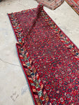 3'4 x 9'9 Vintage Hamadan Runner #2145 / 3x10 Vintage Runner - Blue Parakeet Rugs