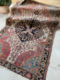 4'4 x 6'10 Antique Persian Ferahan Sarouk rug #2578ML / 4x7 vintage rug - Blue Parakeet Rugs