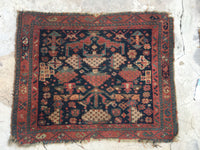 1'10 x 2'3 antique 19th Century scatter mat / scatter rug (#966) - Blue Parakeet Rugs