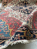4'4 x 6'10 Antique Persian Ferahan Sarouk rug #2578ML / 4x7 vintage rug - Blue Parakeet Rugs