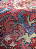 8'8 x 12'3 antique Persian Heriz / Large vintage rug / 9x12 vintage Persian rug ( #1134) - Blue Parakeet Rugs
