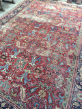 8'8 x 12'3 antique Persian Heriz / Large vintage rug / 9x12 vintage Persian rug ( #1134) - Blue Parakeet Rugs