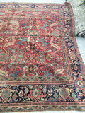 8'8 x 12'3 antique Persian Heriz / Large vintage rug / 9x12 vintage Persian rug ( #1134) - Blue Parakeet Rugs