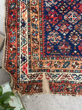 3'7 x 10'6 Antique tribal wool runner #247 / 4x11 Vintage runner - Blue Parakeet Rugs