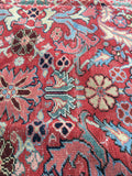 8'8 x 12'3 antique Persian Heriz / Large vintage rug / 9x12 vintage Persian rug ( #1134) - Blue Parakeet Rugs