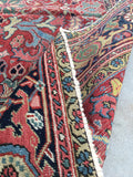 8'8 x 12'3 antique Persian Heriz / Large vintage rug / 9x12 vintage Persian rug ( #1134) - Blue Parakeet Rugs