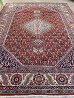 8'4 x 11'5 Antique Heriz rug #2147ML / 8x12 Vintage Rug - Blue Parakeet Rugs
