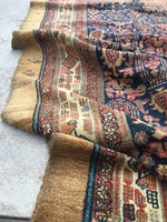 5x9 antique Persian camel hair Serab rug (#968) - Blue Parakeet Rugs