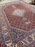 8'4 x 11'5 Antique Heriz rug #2147ML / 8x12 Vintage Rug - Blue Parakeet Rugs