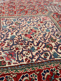 8'4 x 11'5 Antique Heriz rug #2147ML / 8x12 Vintage Rug - Blue Parakeet Rugs