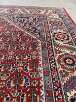 8'4 x 11'5 Antique Heriz rug #2147ML / 8x12 Vintage Rug - Blue Parakeet Rugs