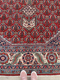 8'4 x 11'5 Antique Heriz rug #2147ML / 8x12 Vintage Rug - Blue Parakeet Rugs