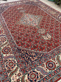 8'4 x 11'5 Antique Heriz rug #2147ML / 8x12 Vintage Rug - Blue Parakeet Rugs