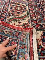 8'4 x 11'5 Antique Heriz rug #2147ML / 8x12 Vintage Rug - Blue Parakeet Rugs