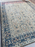 7'5 x 10'6 Antique Persian Tabriz rug #2582ML - Blue Parakeet Rugs