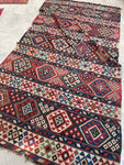 4'10 x 9'7 Antique flat weave Kilim #2306ML / KILIM - Blue Parakeet Rugs